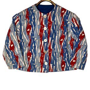 Vintage 60s Jacket Size Medium Button Front Cropped MCM Mod Mid Century